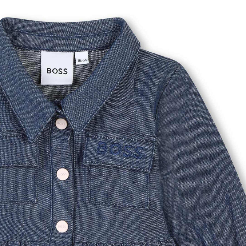 Buttoned Polo Neck Dress BOSS 
                    GIRL