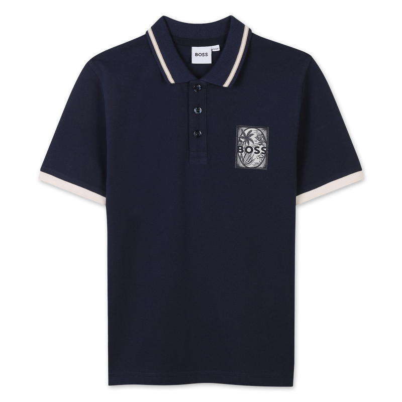 Polo shirt with chest label BOSS 
                    BOY