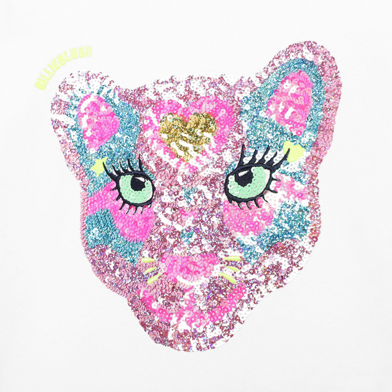 Sequin-graphic long-sleeve BILLIEBLUSH 
                    GIRL