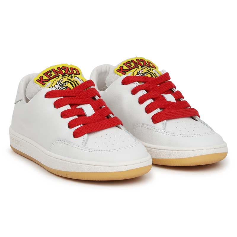 Lace-Up Leather Sneakers KENZO KIDS 
                    UNISEX