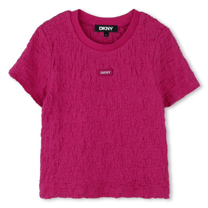 Short-sleeved waffled T-shirt DKNY 
                    GIRL