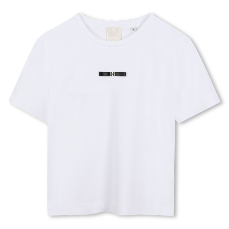 Cotton T-shirt with satin bow GIVENCHY 
                    GIRL