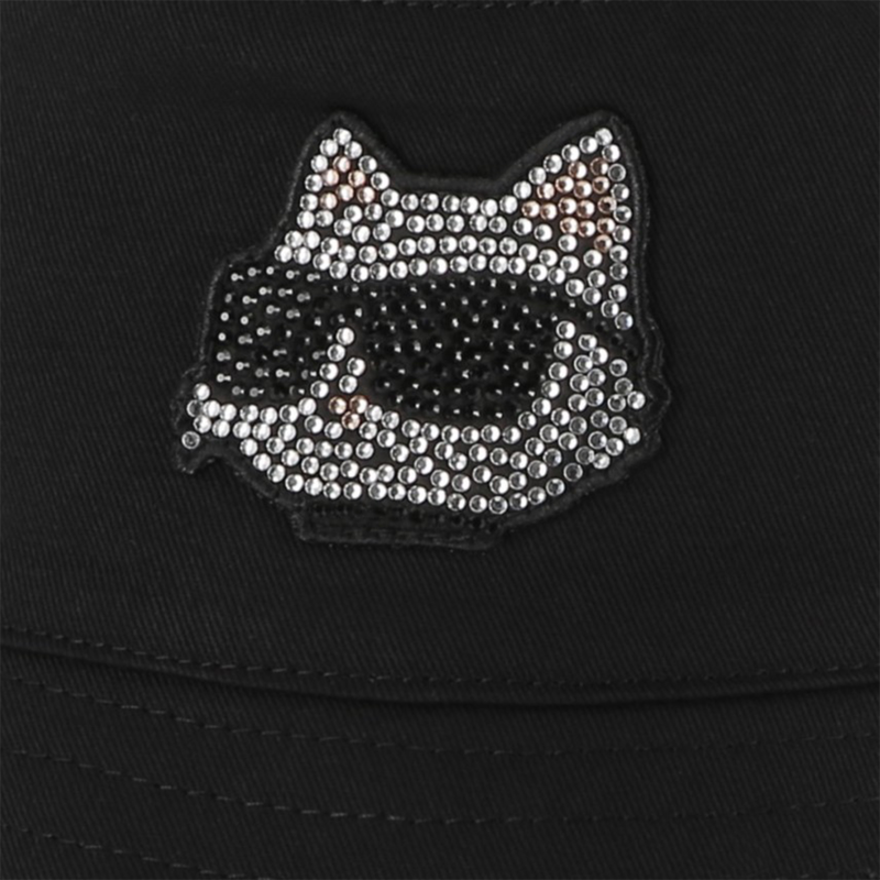 Wide-brimmed cotton bucket hat KARL LAGERFELD KIDS 
                    GIRL
