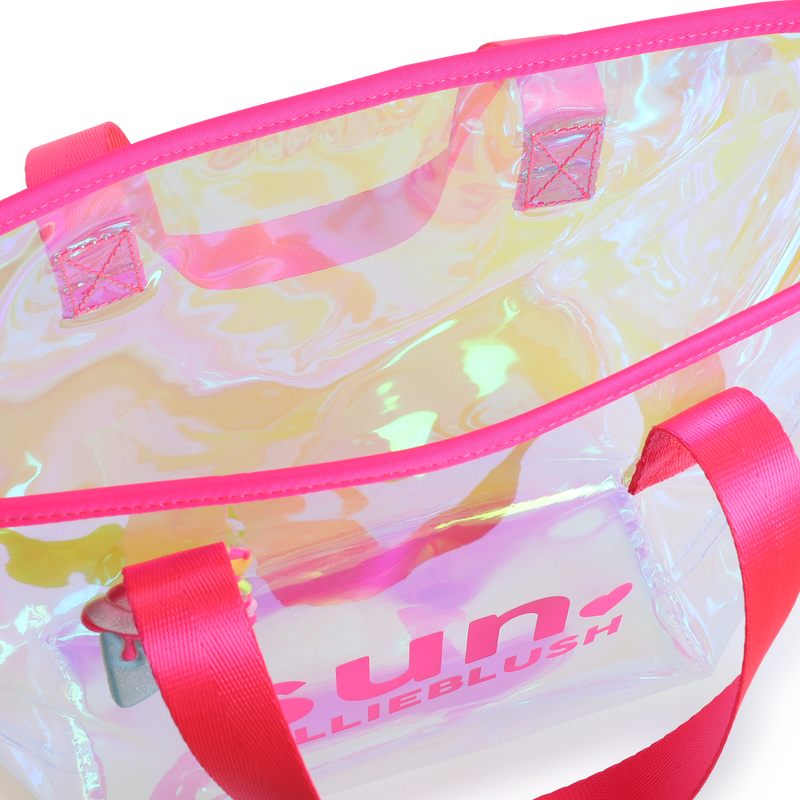 Shiny tote bag with badge BILLIEBLUSH 
                    GIRL