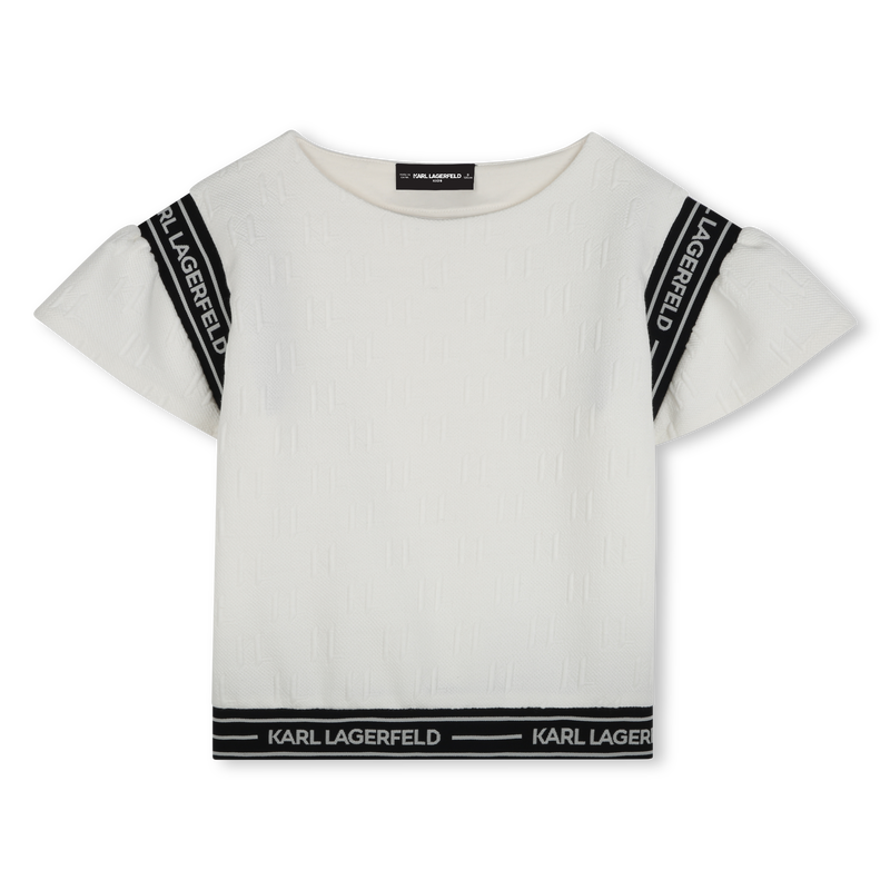 T-shirt with frilled sleeves KARL LAGERFELD KIDS 
                    GIRL