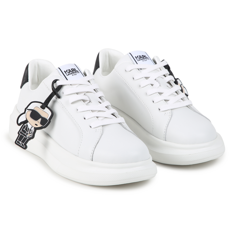 Leather Lace-Up Sneakers KARL LAGERFELD KIDS 
                    BOY