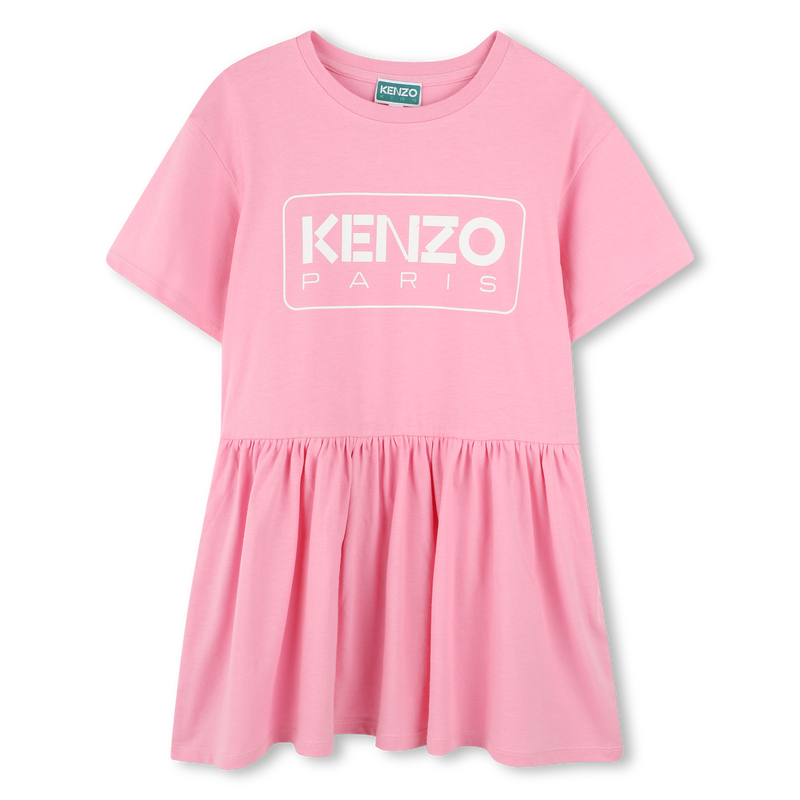 Logo print dress with ruffle KENZO KIDS 
                    GIRL