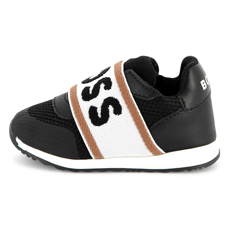 Leather and mesh sneakers BOSS 
                    BOY