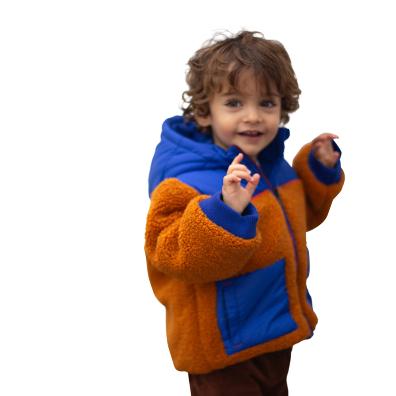 Two-Tone Bi-Material Coat CARREMENT BEAU 
                    BOY