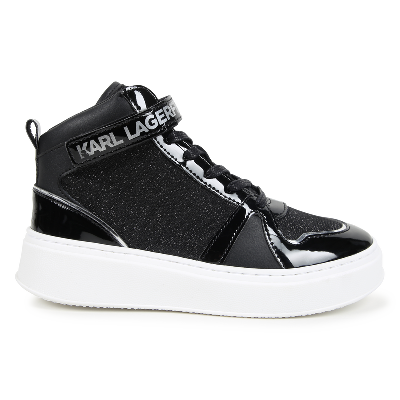 Leather High-Top Sneakers KARL LAGERFELD KIDS 
                    GIRL