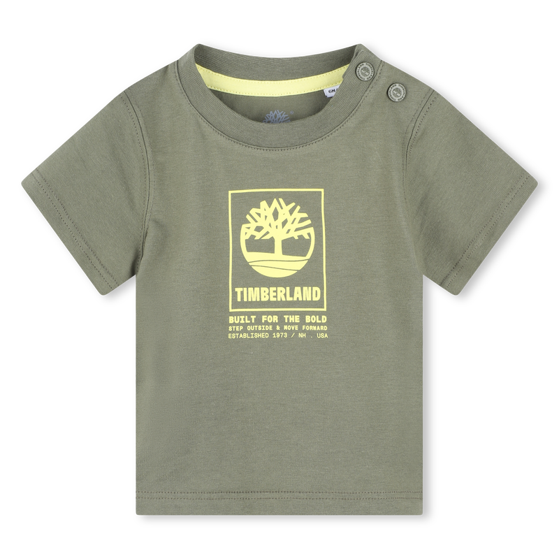 Press-Stud Cotton T-Shirt TIMBERLAND 
                    BOY