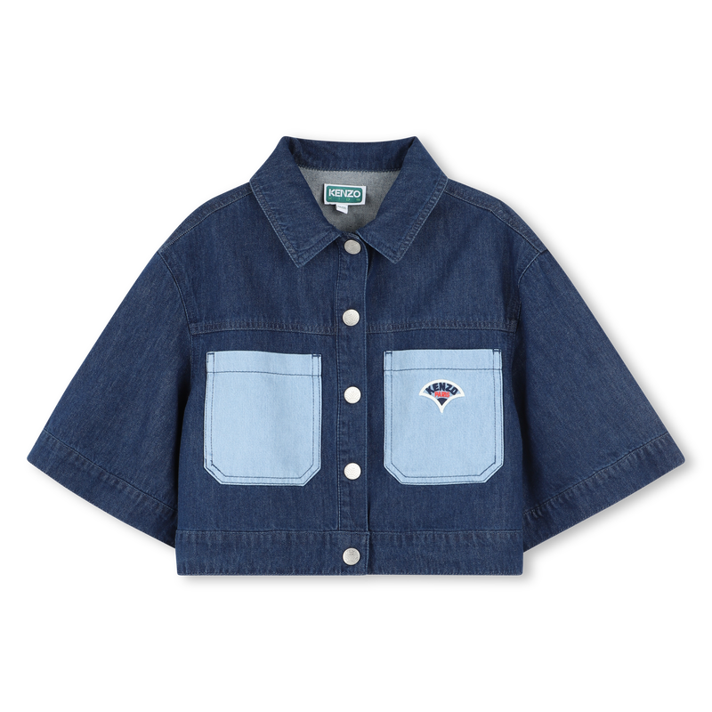 Embroidered denim jacket KENZO KIDS 
                    GIRL