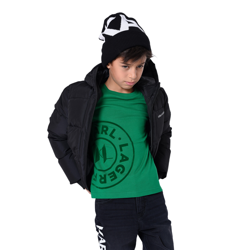 Waterproof hooded puffer KARL LAGERFELD KIDS 
                    BOY