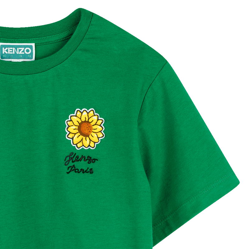 Embroidered T-shirt with patch KENZO KIDS 
                    GIRL