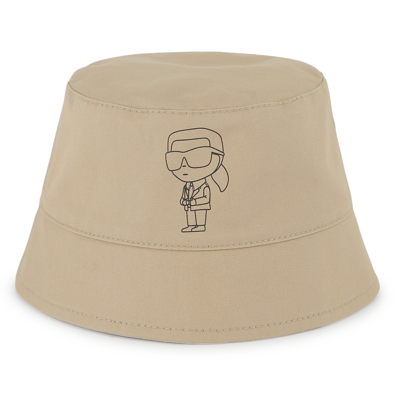 Reversible twill bucket hat KARL LAGERFELD KIDS 
                    BOY