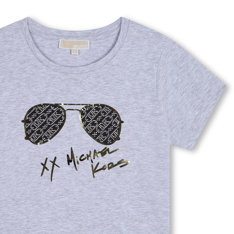 Short-Sleeved Cotton T-Shirt MICHAEL KORS 
                    GIRL