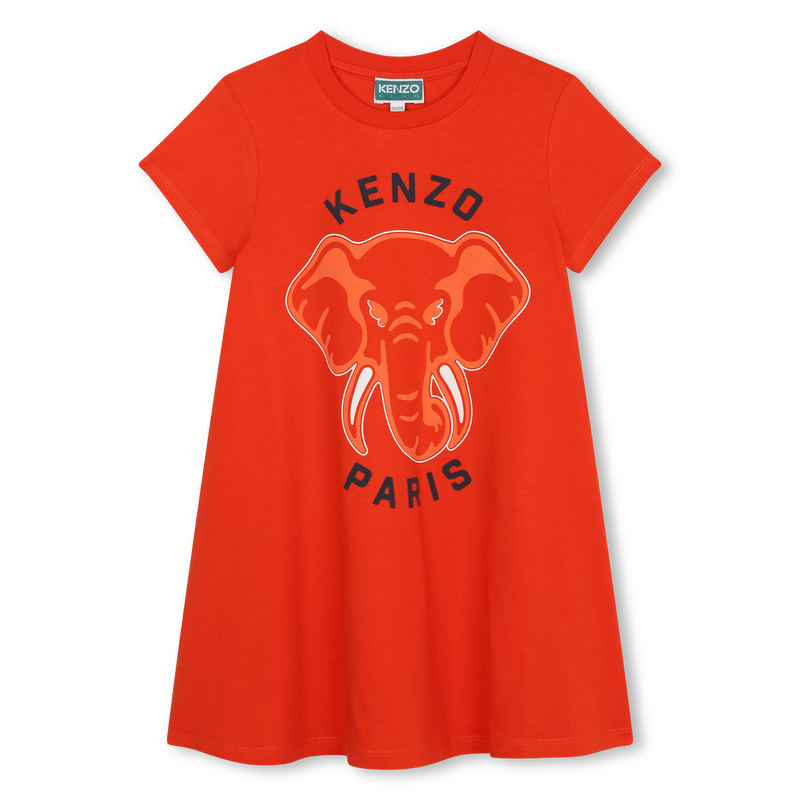 Short-sleeved cotton dress KENZO KIDS 
                    GIRL