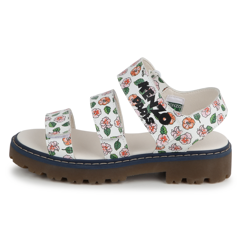 Leather velcro sandals KENZO KIDS 
                    GIRL