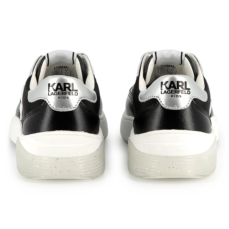 Lace-up sneakers with badge KARL LAGERFELD KIDS 
                    GIRL