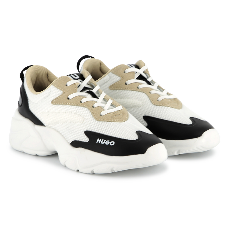 Bi-material lace-up sneakers HUGO 
                    BOY