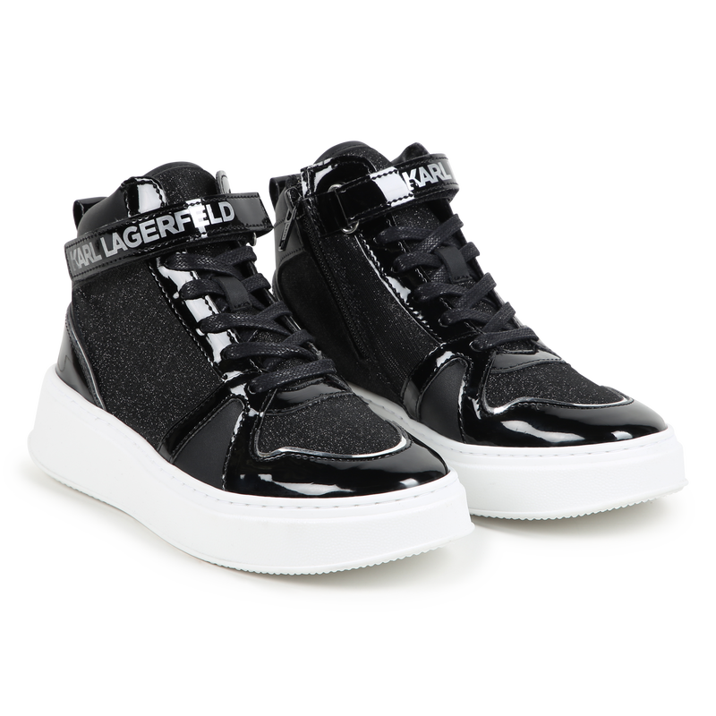 Leather High-Top Sneakers KARL LAGERFELD KIDS 
                    GIRL