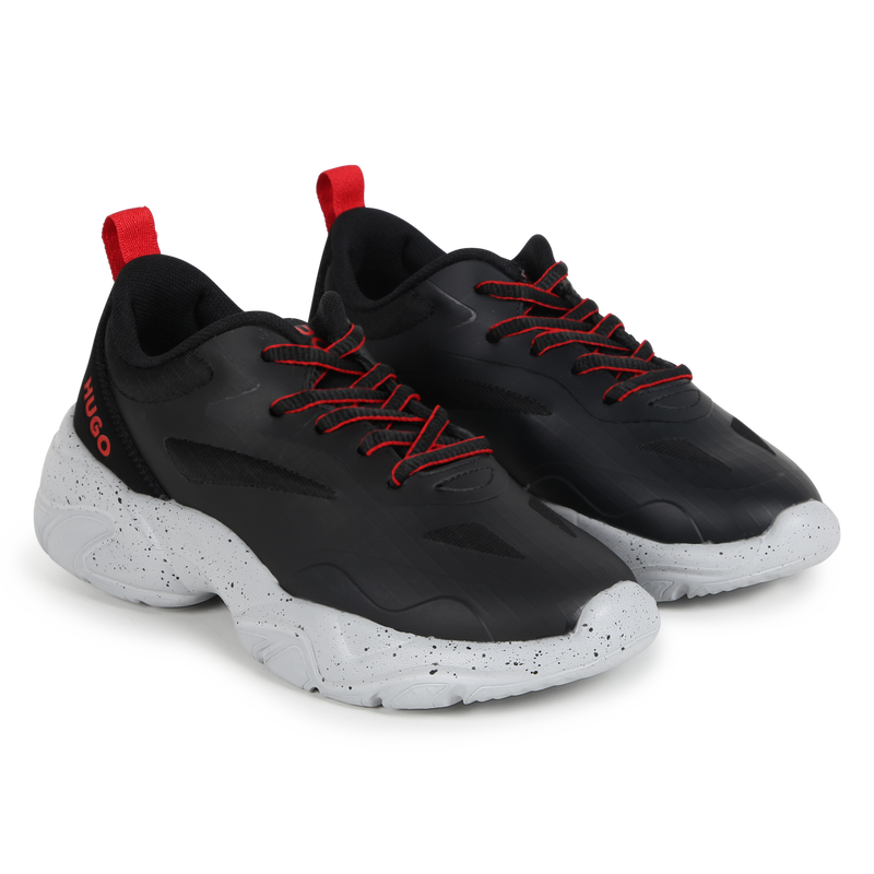 Multi-Texture Lace-Up Sneakers HUGO 
                    BOY