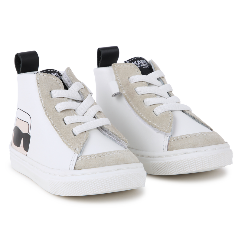 High-Top Leather Sneakers KARL LAGERFELD KIDS 
                    UNISEX
