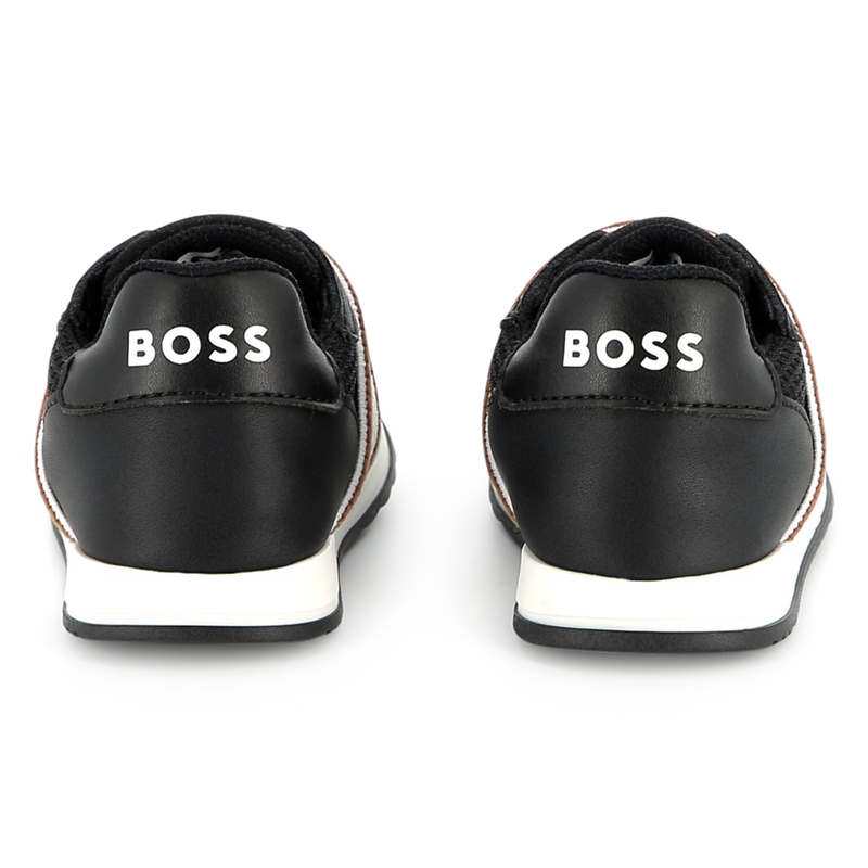 Leather and mesh sneakers BOSS 
                    BOY