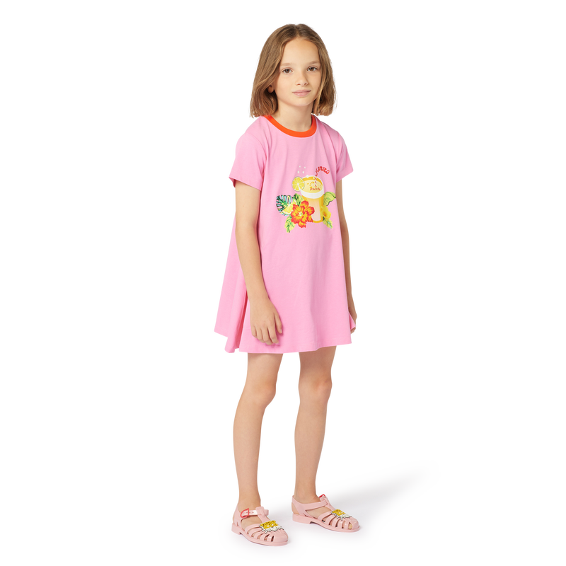 Short-sleeved cotton dress KENZO KIDS 
                    GIRL