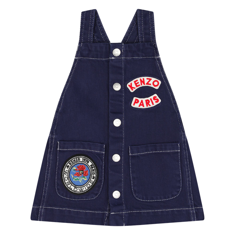 Cotton Pinafore Dress KENZO KIDS 
                    GIRL