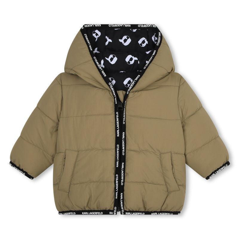 Reversible hooded puffer KARL LAGERFELD KIDS 
                    BOY