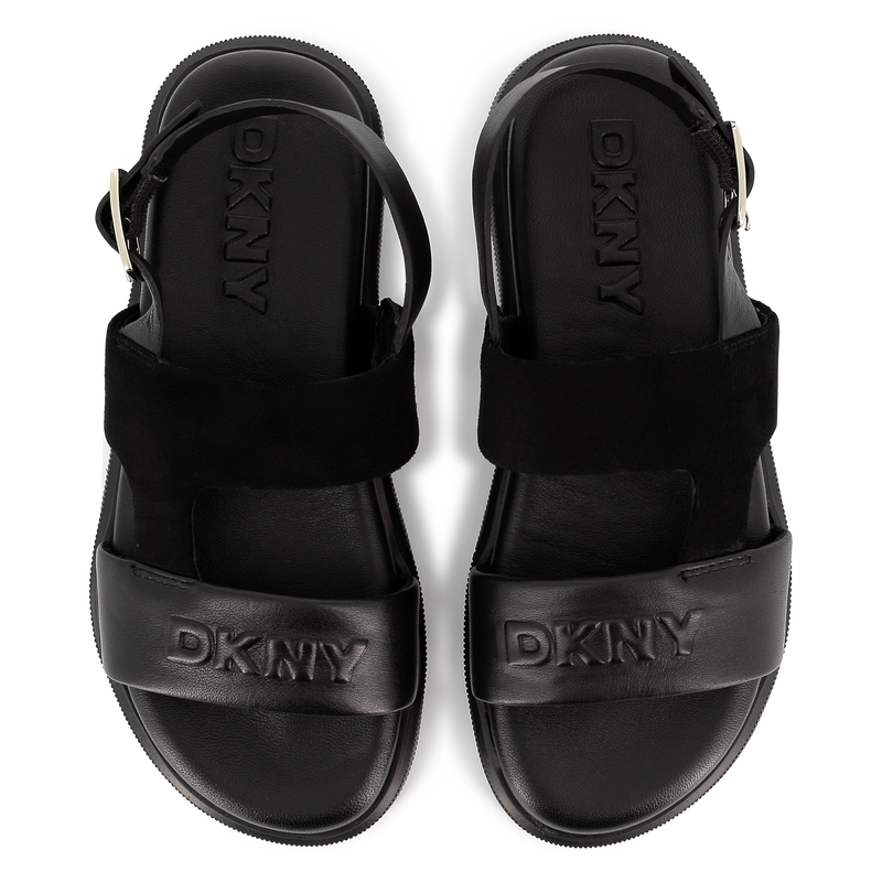Buckled leather sandals DKNY 
                    GIRL