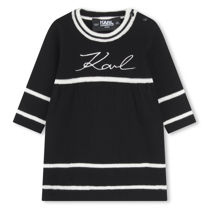 Cotton & Cashmere Knit Dress KARL LAGERFELD KIDS 
                    GIRL