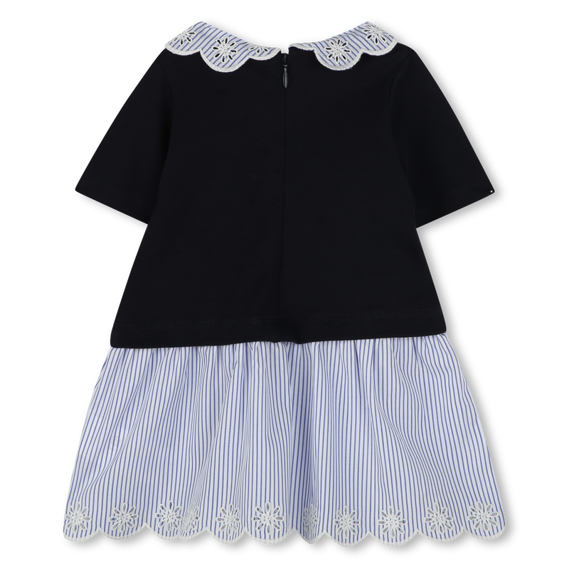 Bimaterial collared dress CHLOE 
                    GIRL