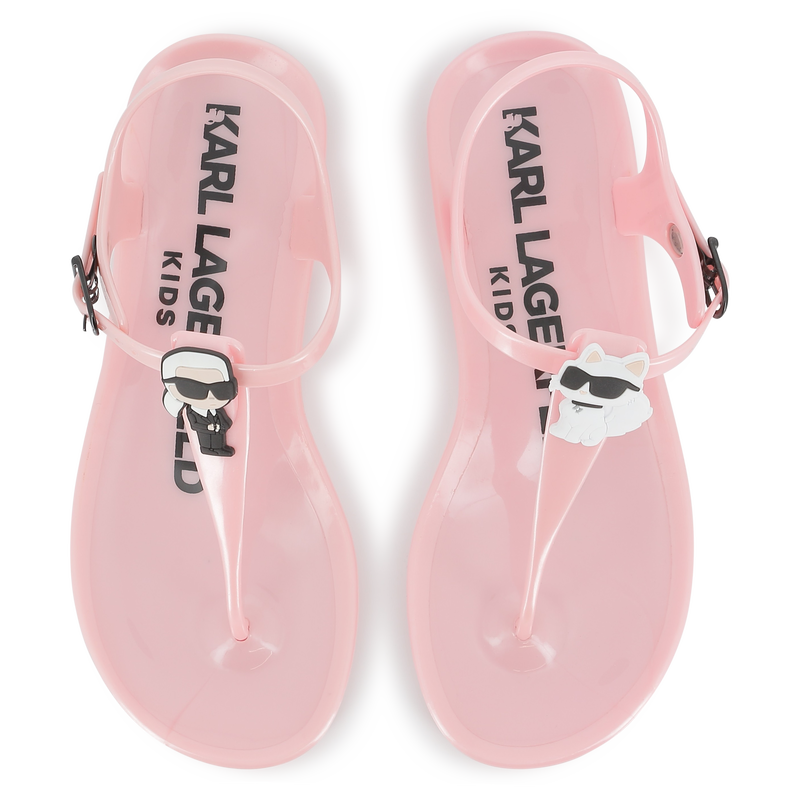 Buckled sandals with badge KARL LAGERFELD KIDS 
                    GIRL