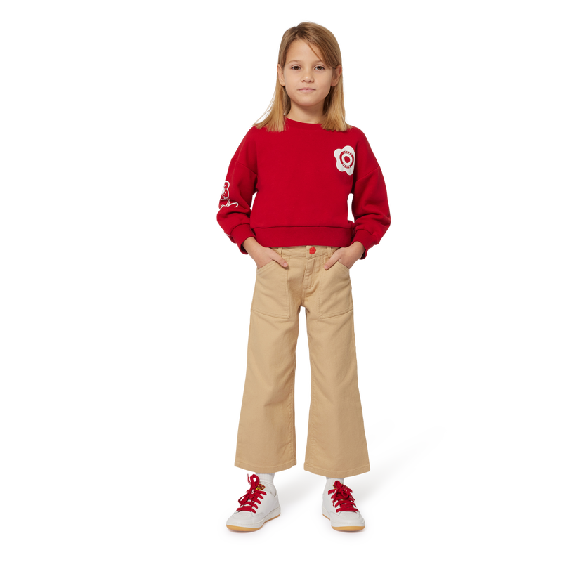 Flared Cotton Trousers KENZO KIDS 
                    GIRL