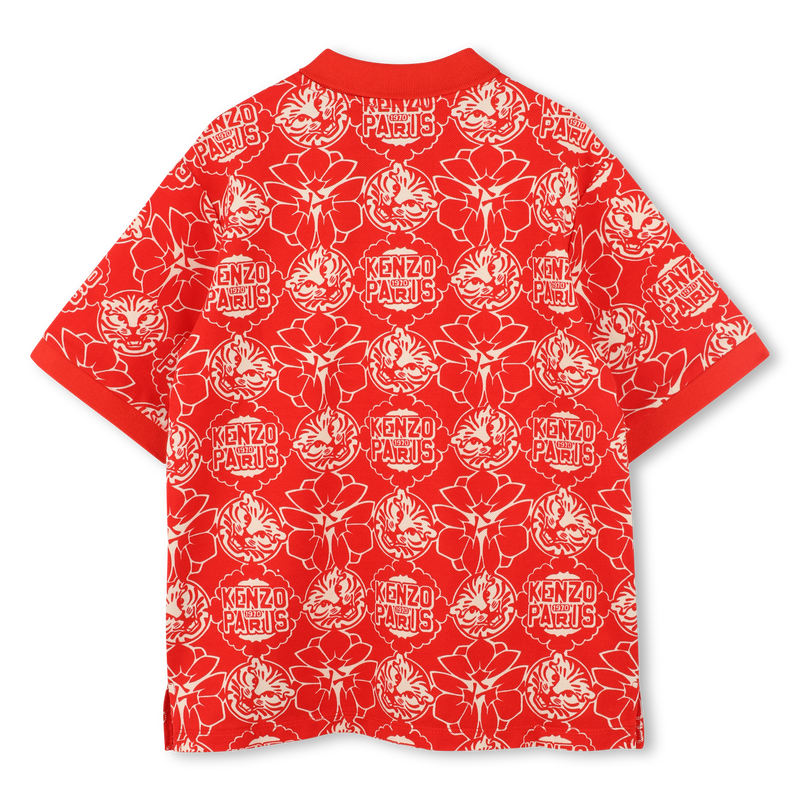 Printed cotton piqué polo KENZO KIDS 
                    BOY
