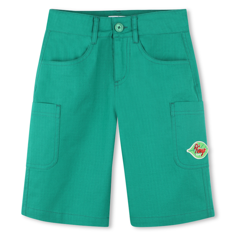 Cotton Bermuda cargo shorts KENZO KIDS 
                    BOY
