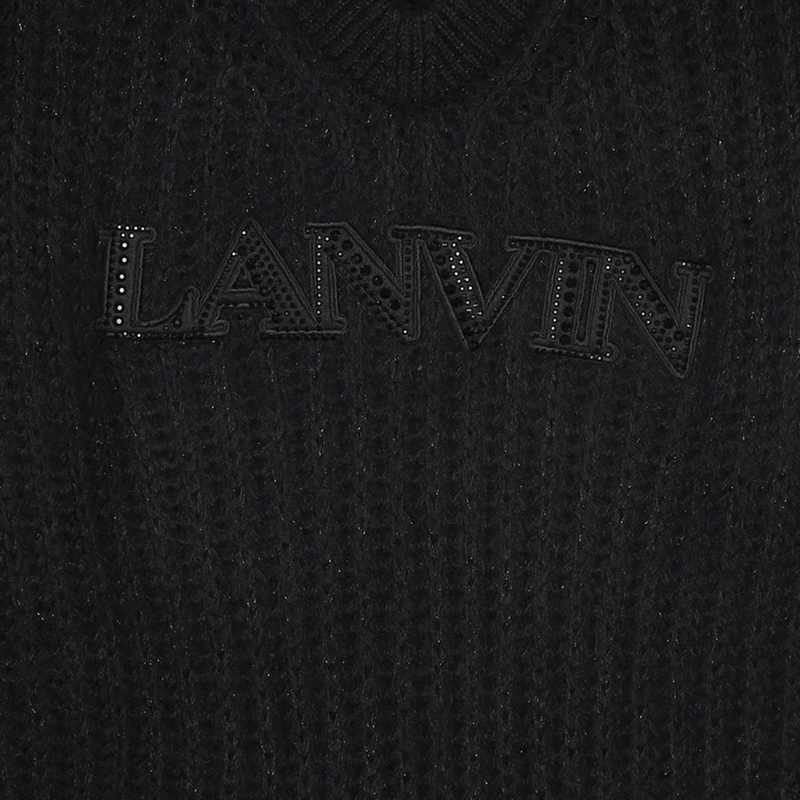 Embroidered Knit V-Neck Sweater LANVIN 
                    GIRL