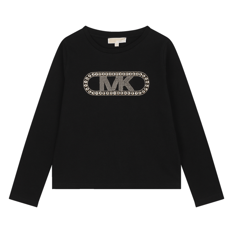 Long-Sleeved Cotton T-Shirt MICHAEL KORS 
                    GIRL