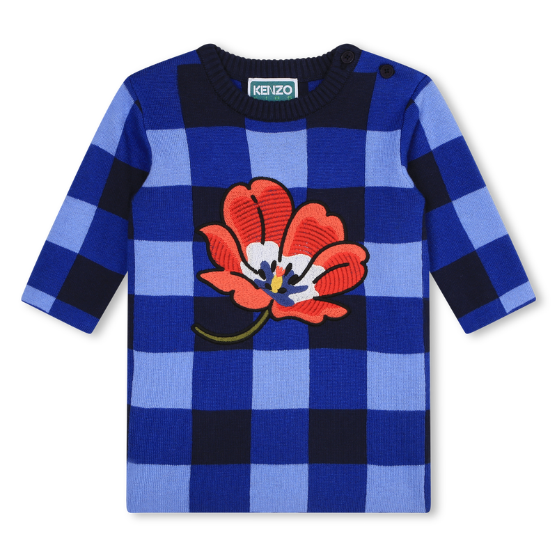Gingham knit dress KENZO KIDS 
                    GIRL