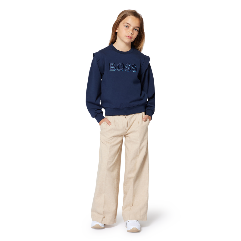 Linen and cotton trousers BOSS 
                    GIRL