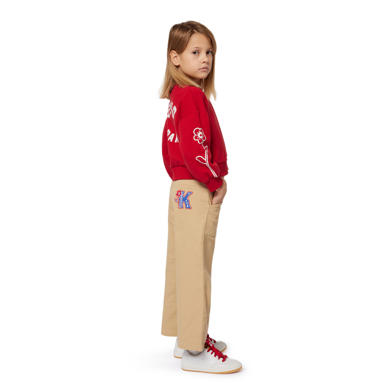 Flared Cotton Trousers KENZO KIDS 
                    GIRL