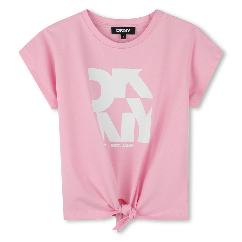 Cotton T-shirt with tie DKNY 
                    GIRL