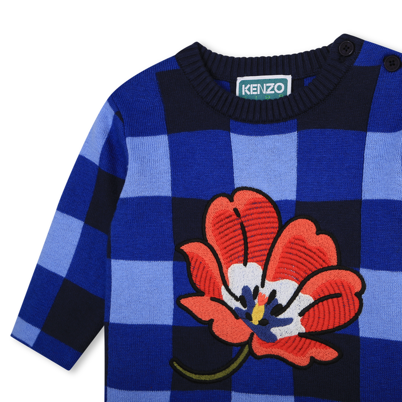 Gingham knit dress KENZO KIDS 
                    GIRL