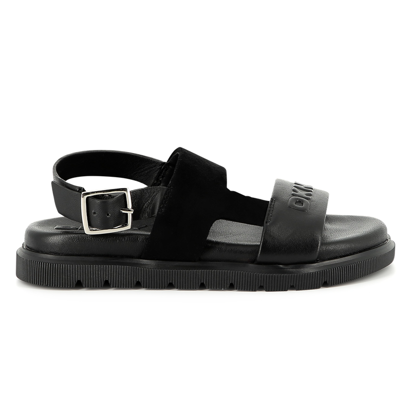 Buckled leather sandals DKNY 
                    GIRL