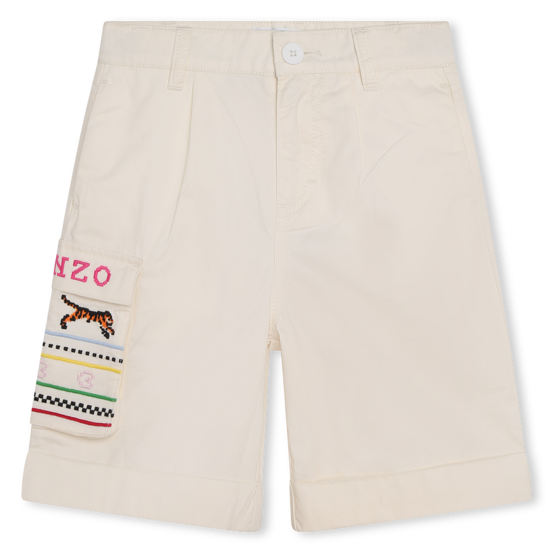 Embroidered cotton shorts KENZO KIDS 
                    GIRL
