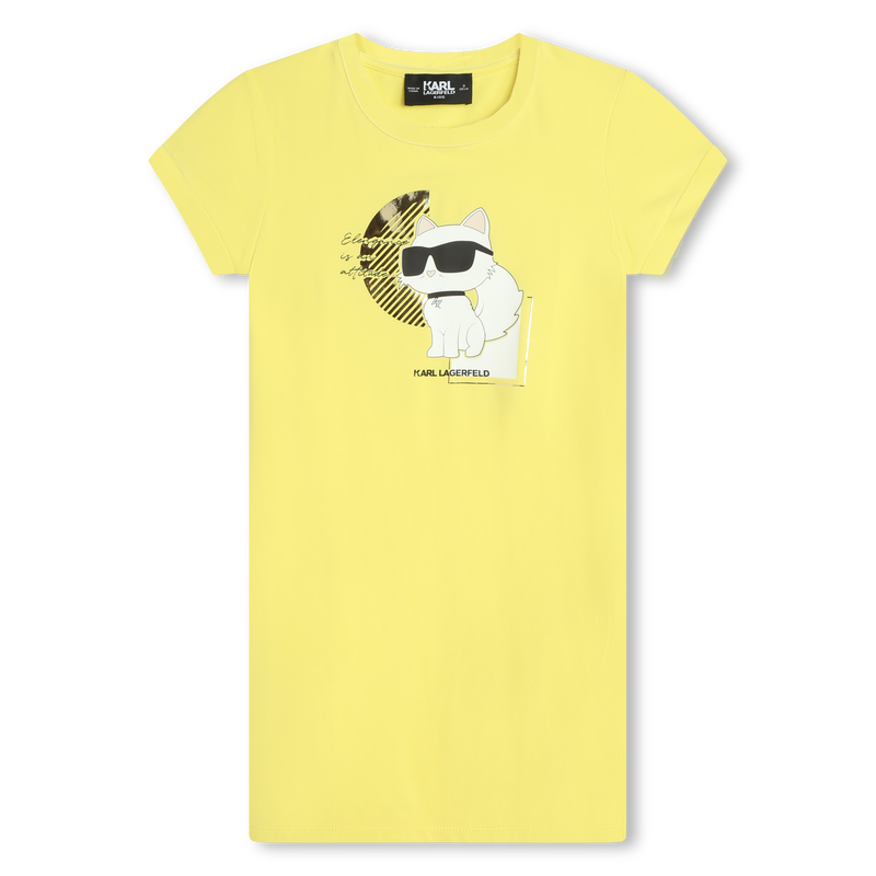 Straight Cotton Modal Dress KARL LAGERFELD KIDS 
                    GIRL