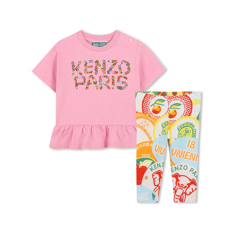 Cotton T-shirt and leggings KENZO KIDS 
                    GIRL
