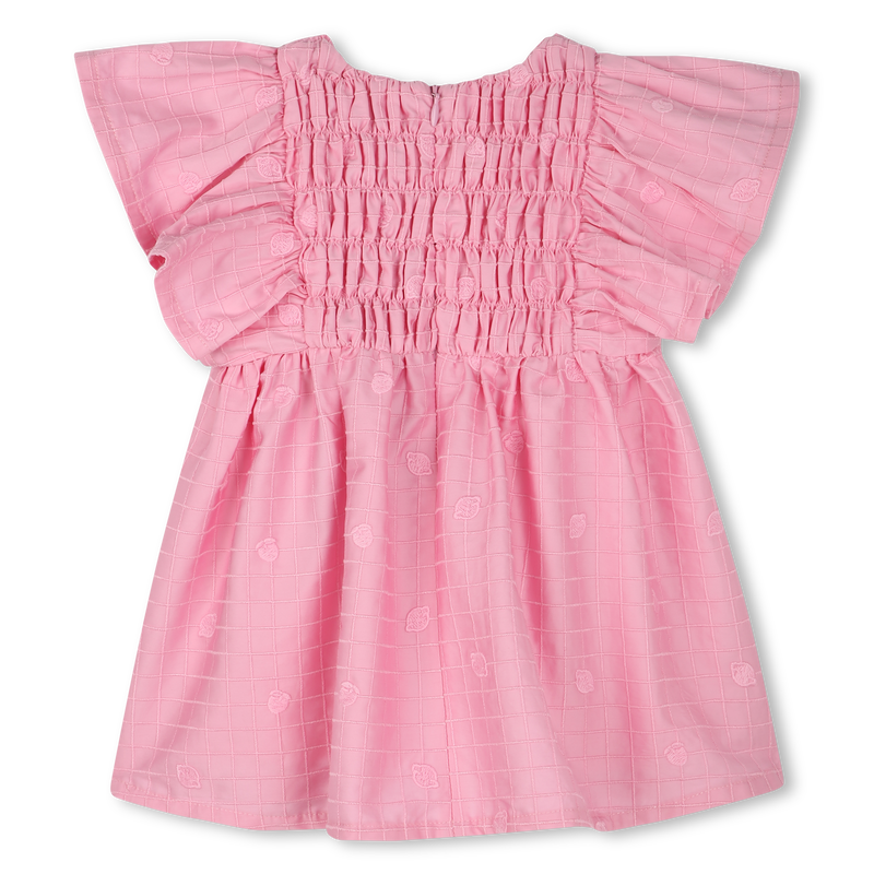 Cotton satin embroidered dress KENZO KIDS 
                    GIRL